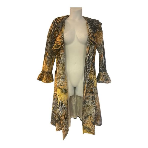 ASHRO Ruffle Wrap A-Line Desk to Dinner Cocktail Party Guest Career Church Dress - Picture 2 of 16